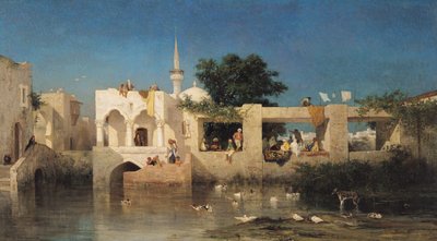 Cafe em Adalia, 1856 de Charles Émile de Tournemine